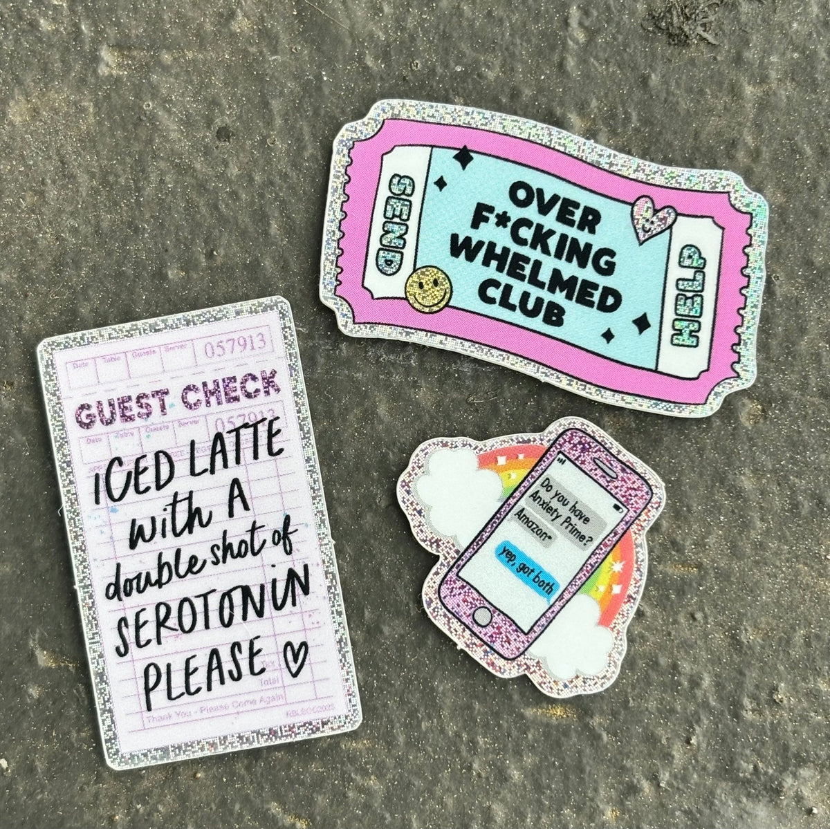 Mental Health Mini Glitter Stickers