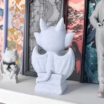 3d Printed Cute Gargoyle Reading a Book Bookshelf Decor