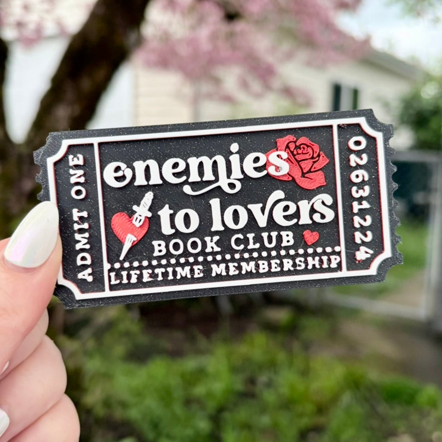 3d Printed Shelf Trope Ticket - Enemies to Lovers Book Club