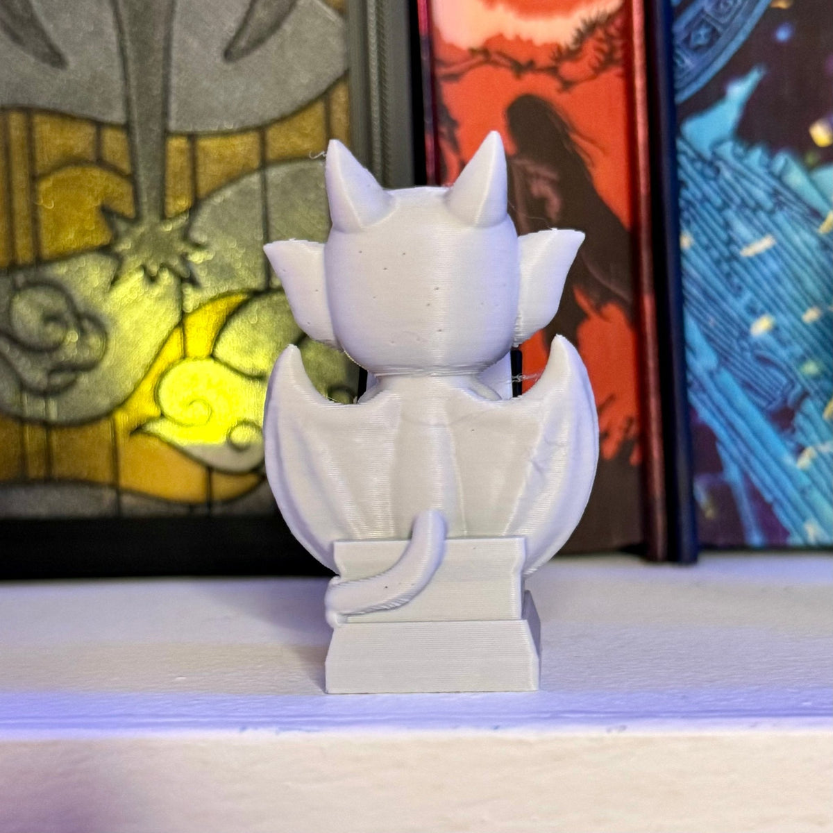 3d Printed Cute Gargoyle Reading a Book Bookshelf Decor