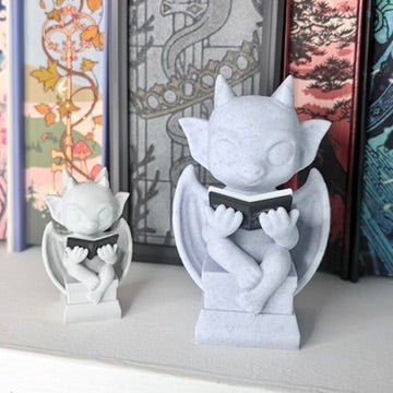 3d Printed Cute Gargoyle Reading a Book Bookshelf Decor