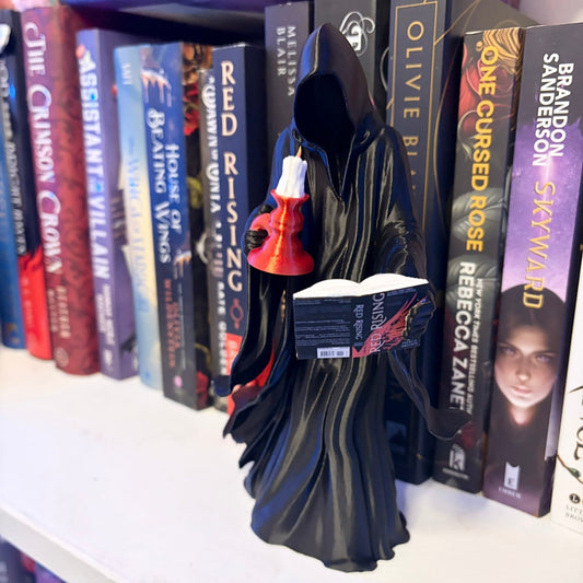 3D Printed Reaper Reading a Book  – Customizable Bookish Decor