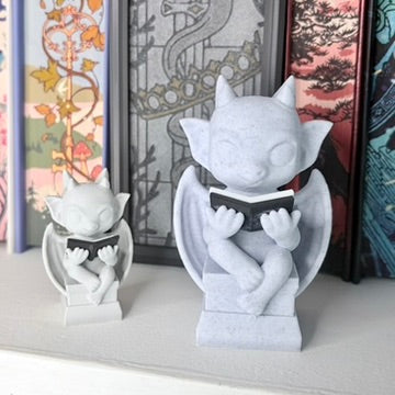 3d Printed Cute Gargoyle Reading a Book Bookshelf Decor