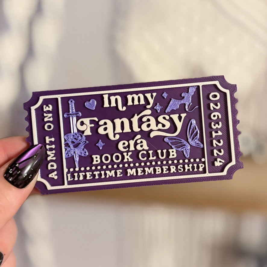 3d Printed Shelf Trope Ticket - In My Fantasy Era Book Club