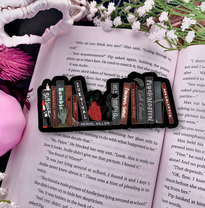 Horror Tropes Bookshelf Die-Cut Bookmark - Broken Glass Finish