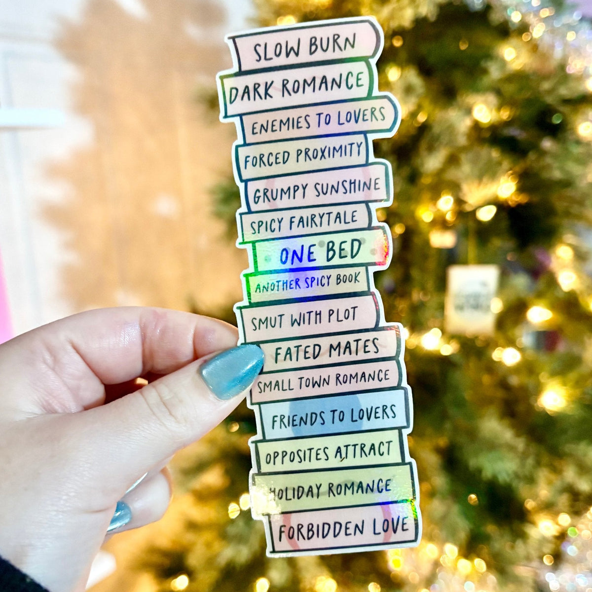 Bookish Tropes Book Stack Cardstock Bookmark