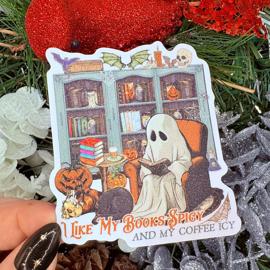 Coffee Icy Books Spicy Ghost Reading - Sparkle Snow Finish