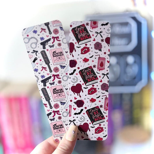 Dark Romance Symbols Dual-Sided Matte Cardstock Bookmark