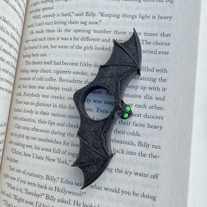Green Eyed Bat 3d Printed Thumb Book Holder