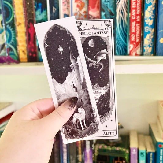 Hello Fantasy, Bye-Bye Reality Dual-Sided Snow Sparkle Cardstock Bookmark