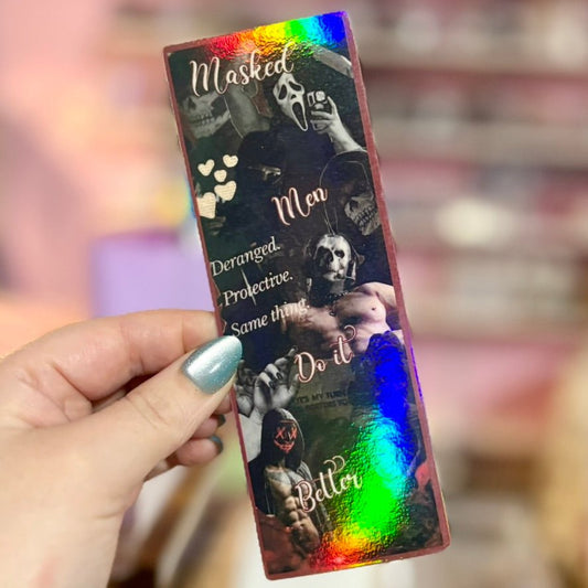 Masked Men Do it Better Smut Inspired Collage Bookmark