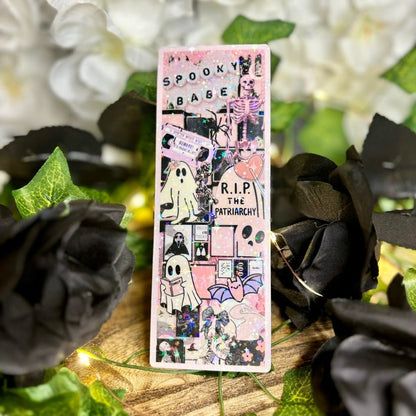Pink Collage Spooky Season Bookmark