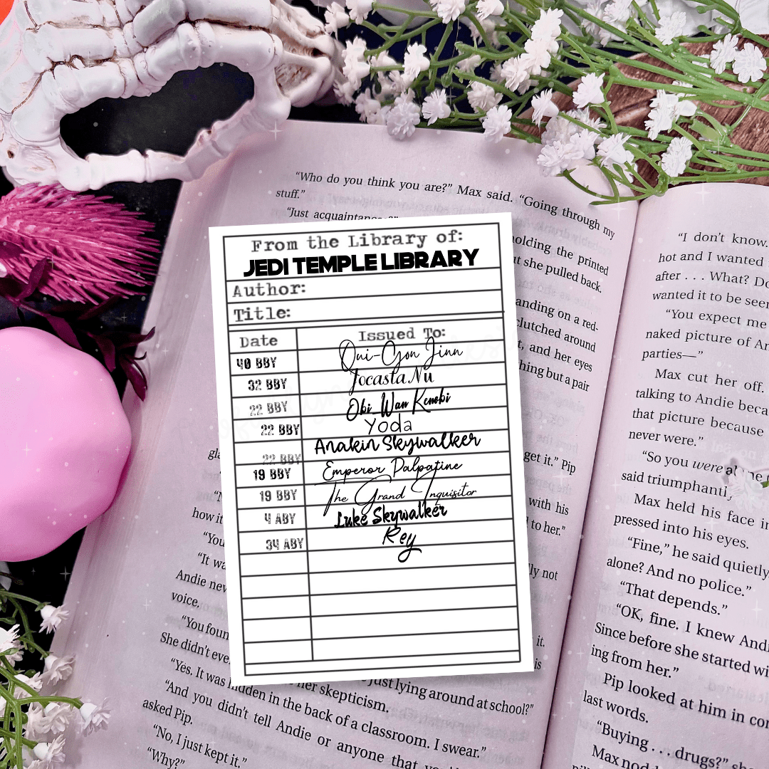 Star Wars Inspired Library Borrow Card Bookmark