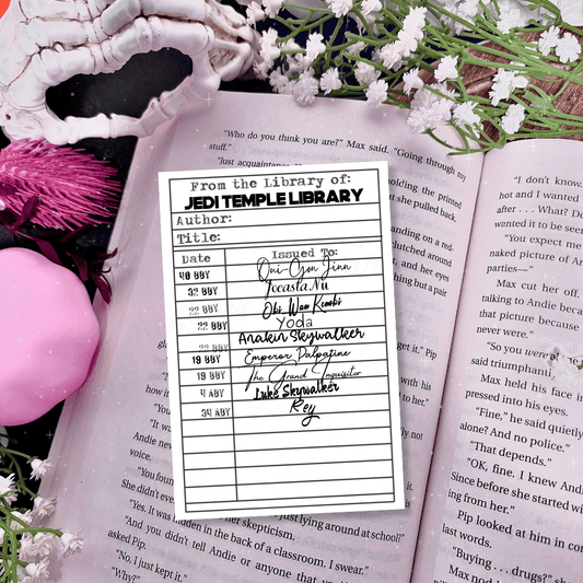 Star Wars Inspired Library Borrow Card Bookmark